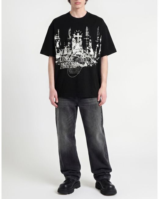 1989 STUDIO Black T-Shirts for men