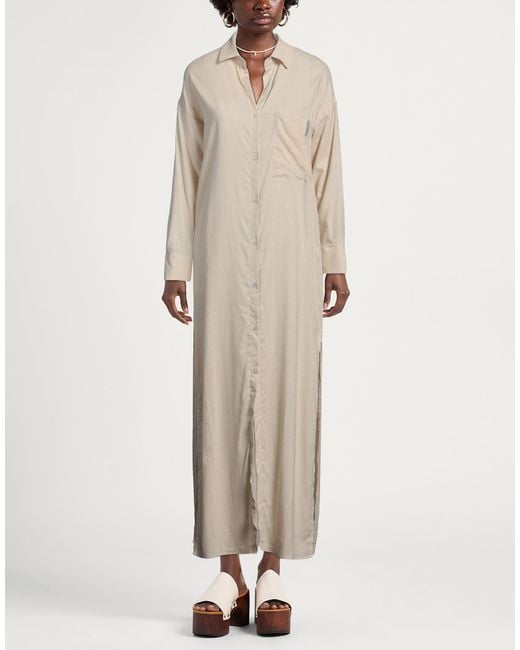 hinnominate Natural Maxi Dress Linen, Viscose