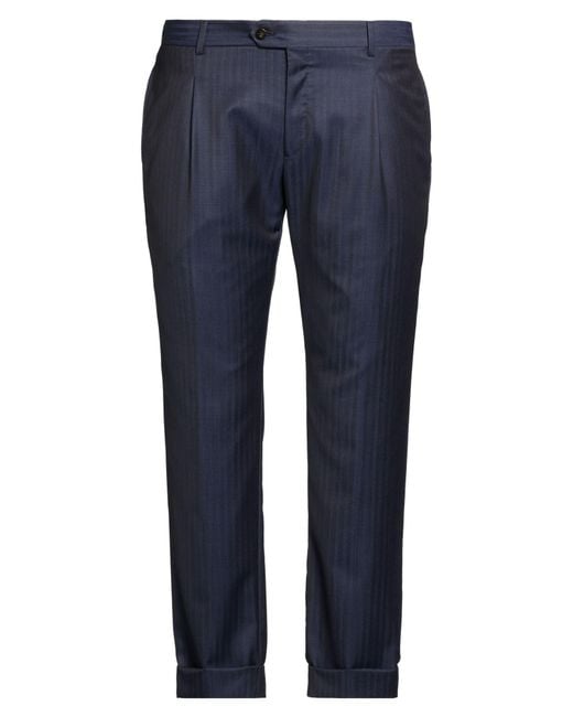 Reveres 1949 Blue Midnight Pants Virgin Wool for men