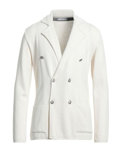 Grey Daniele Alessandrini White Suit Jacket for men