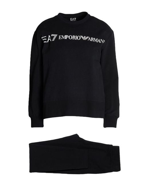 EA7 Black Tracksuit Cotton, Elastane