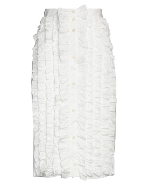 MSGM White Midi Skirt