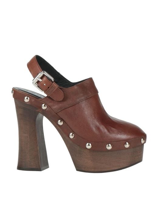 Philosophy Di Lorenzo Serafini Brown Mules & Clogs Leather