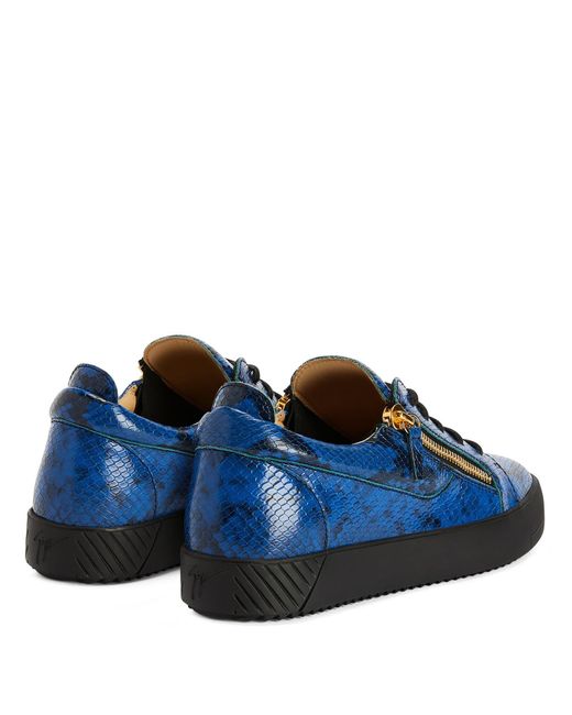 Giuseppe Zanotti Frankie Sneakers mit Schlangen-Optik in Blue für Herren