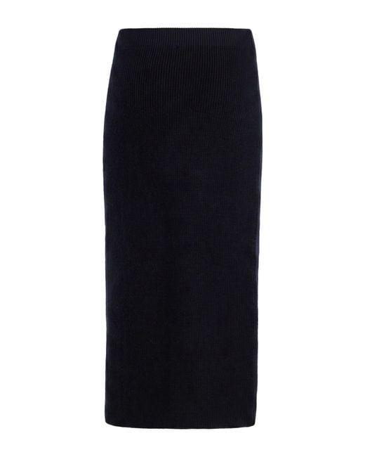 Fabiana Filippi Black Midnight Midi Skirt Virgin Wool, Mohair Wool, Polyamide, Silk, Cashmere