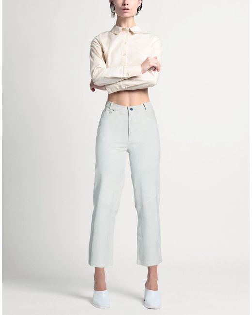 STUDIO AR White Pants Lambskin