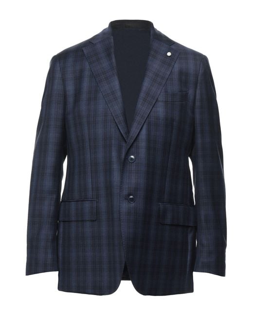Luigi Bianchi Blue Blazer Wool for men