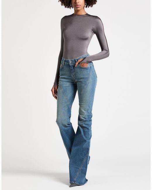 Mugler Gray Bodysuit Polyamide, Elastane