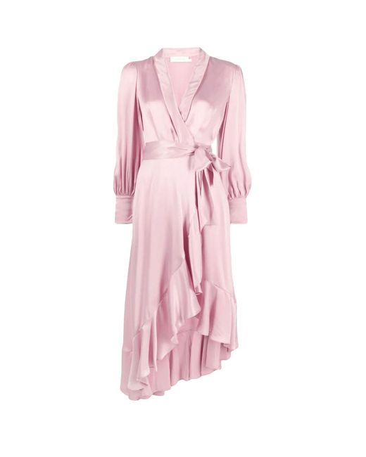 Zimmermann Pink Midi-Kleid