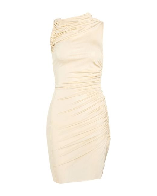 Rick Owens Natural Cream Mini Dress Viscose, Elastane
