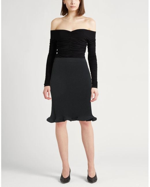 Jil Sander Black Midi Skirt Cotton, Viscose, Elastane