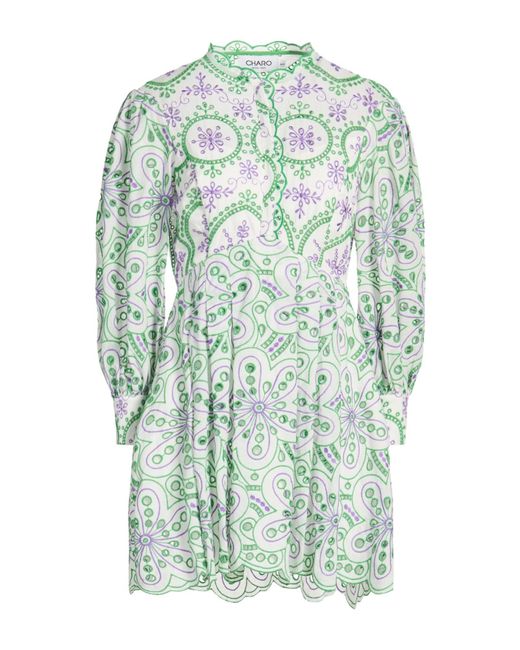 Charo Ruiz Green Mini Dress Cotton, Polyester