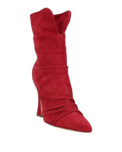 Pollini Red Ankle Boots