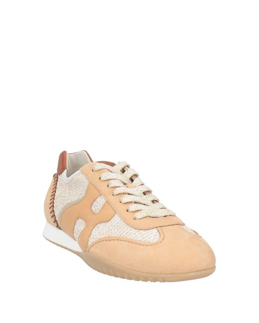 Hogan Natural Sneakers Leather, Textile Fibers