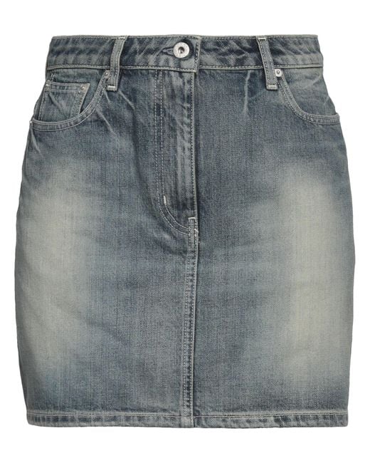 KENZO Gray Denim Skirt Cotton, Polyester