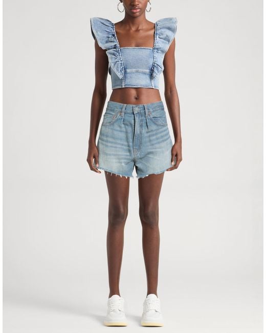 Denimist Blue Denim Shorts Cotton