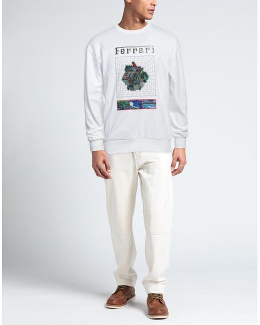 Ferrari White Sweatshirt for men