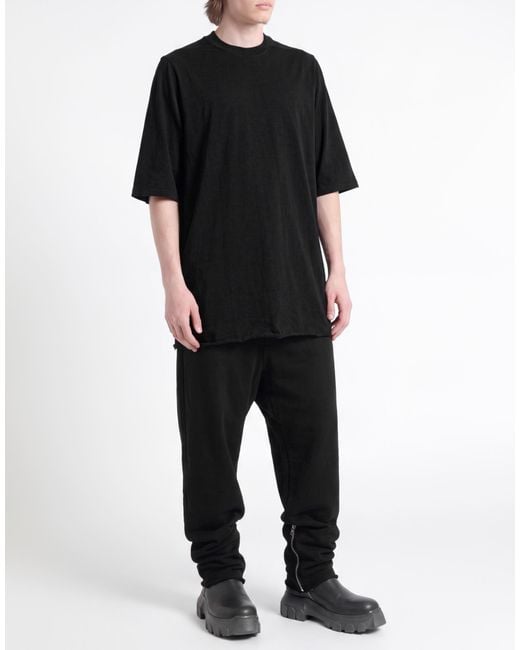 Rick Owens Black T-Shirt Cotton for men