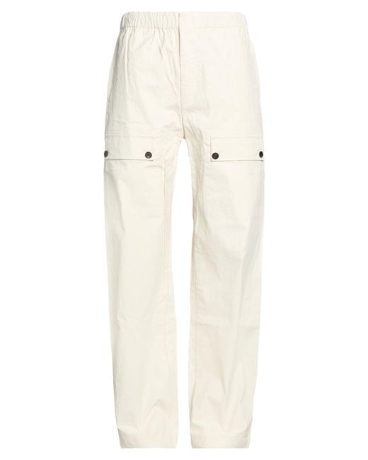 Ferragamo Natural Ivory Pants Linen for men