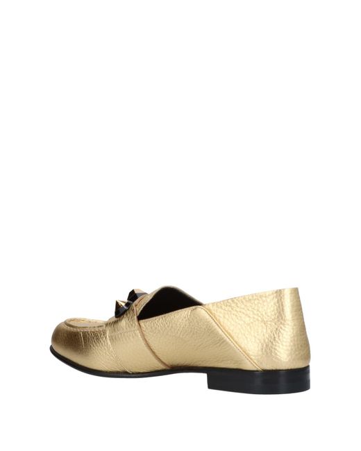 Fendi Leather Loafer in Gold (Metallic) - Lyst