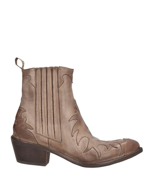 Sartore Brown Khaki Ankle Boots Leather