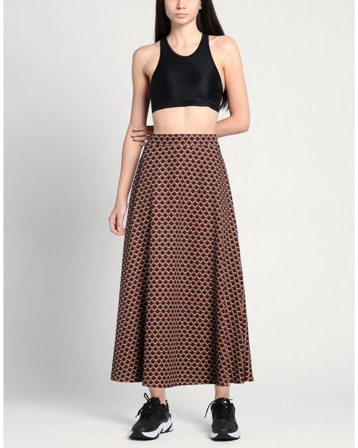 Altea Natural Camel Midi Skirt Polyester, Elastane