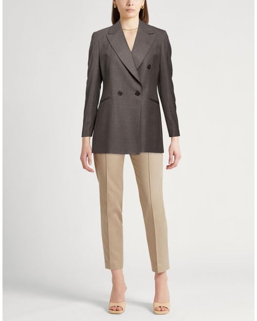 Brian Dales Brown Light Blazer Polyester, Wool, Elastane