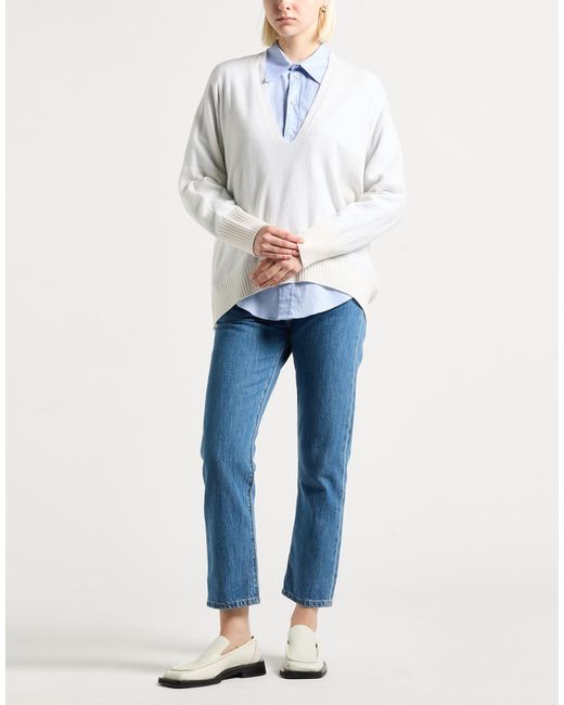 Liviana Conti White Sweater Virgin Wool