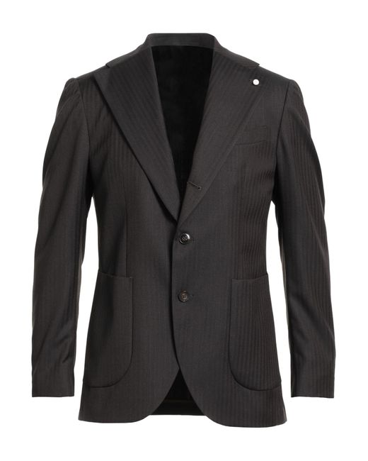 Luigi Bianchi Men's Black Blazer Virgin Wool