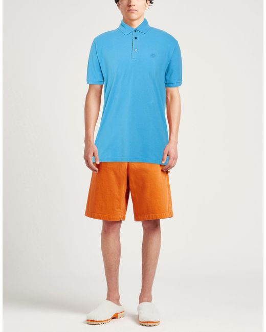 Etro Blue Polo Shirt Cotton for men