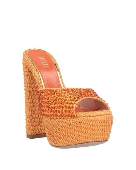 Gedebe Orange Sandals Natural Raffia