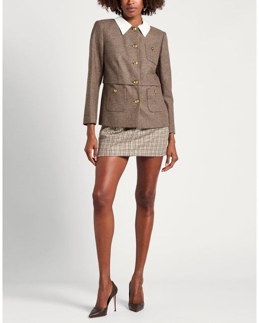Sandro Brown Jacket Wool, Polyester, Elastane