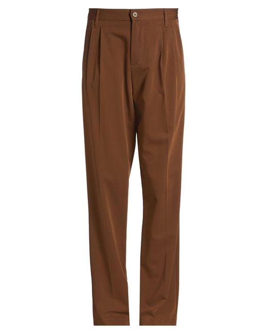 Imperial Brown Pants Polyester, Viscose, Elastane for men
