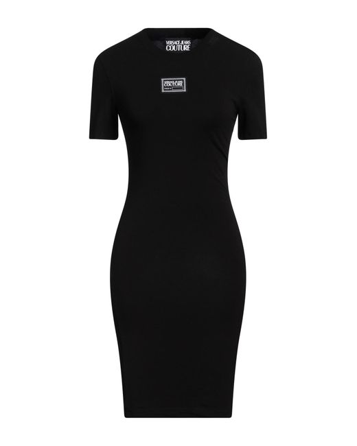 Versace Black Mini Dress Cotton, Elastane