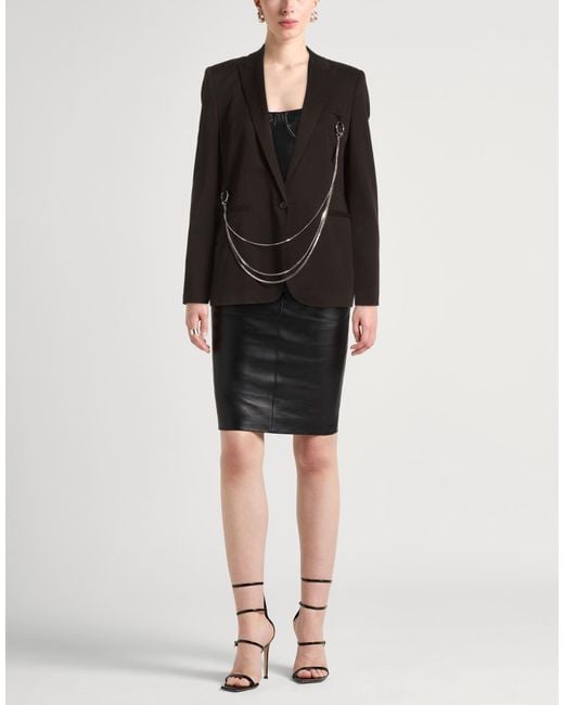 Dondup Black Blazer Cotton, Viscose, Elastane