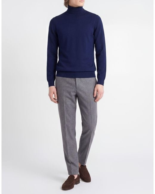 Rossopuro Blue Turtleneck Wool for men