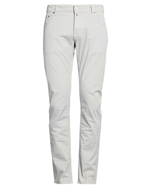 Hand Picked Gray Light Pants Cotton, Elastane for men