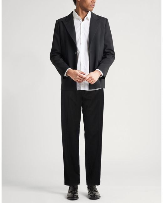 Paolo Pecora Black Pants Polyester, Viscose, Elastane for men