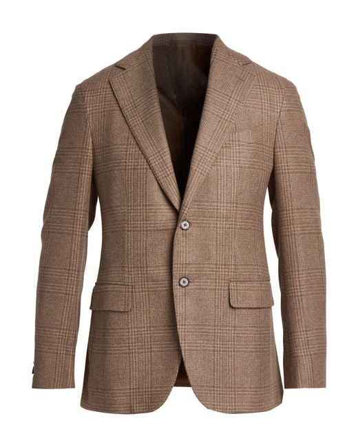 Caruso Brown Light Blazer Cashmere for men