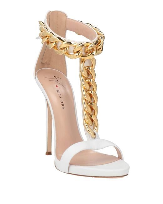 Giuseppe Zanotti Metallic For Rita Ora Sandals Leather