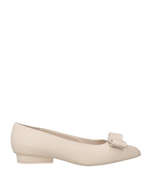 Ferragamo Natural Ballet Flats Leather