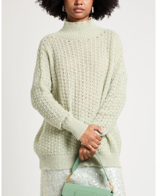 Alysi White Crème Turtleneck Alpaca Wool, Polyamide