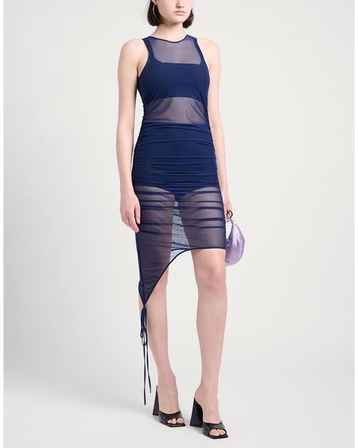 Collina Strada Blue Mini Dress Nylon, Elastane