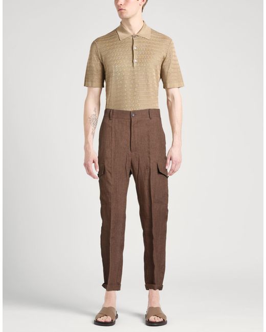Brian Dales Brown Pants Linen for men