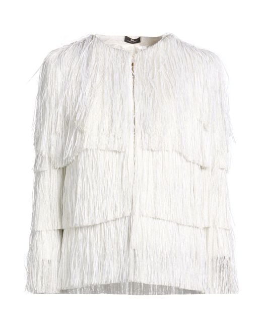 Elisabetta Franchi White Ivory Jacket Cotton, Viscose, Polyamide