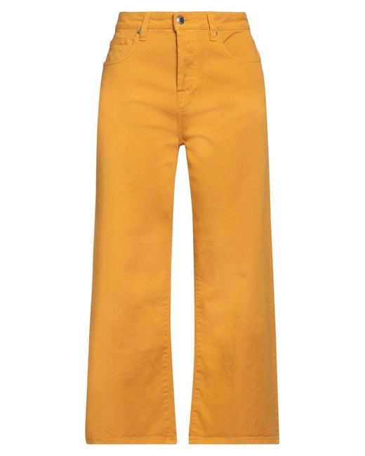 TRUE NYC Orange Marigold Pants Cotton, Elastane