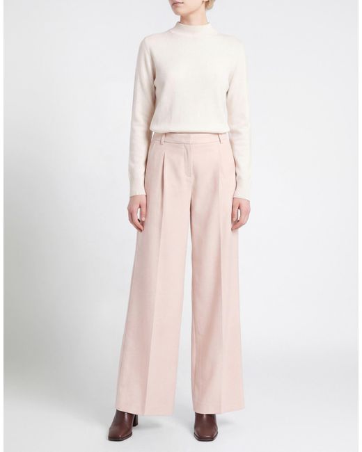 Marella Pink Pants Polyester, Viscose, Elastane