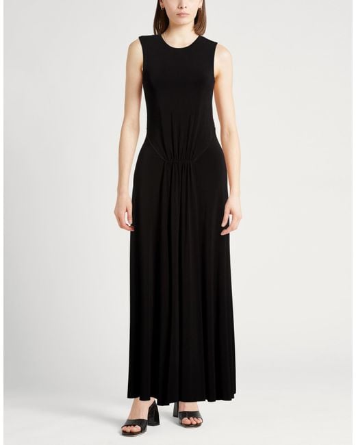 Sportmax Black Maxi Dress Viscose, Elastane