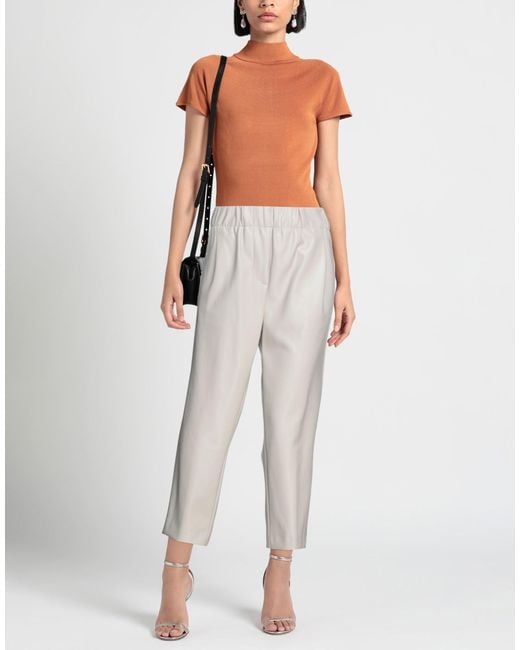 Jucca White Ivory Pants Polyester, Polyurethane