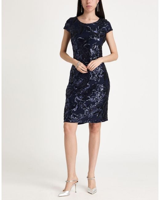 FRANK LYMAN Blue Midi Dress Polyester, Elastane